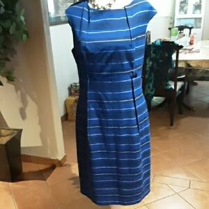 Calvin Klein Blue Striped Midi Dress